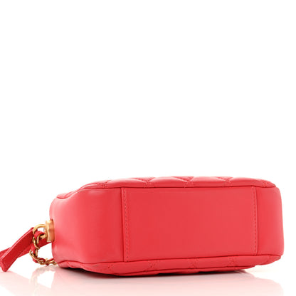 Chanel Lambskin Quilted CC Pearl Crush Camera Case Red 4 of 14