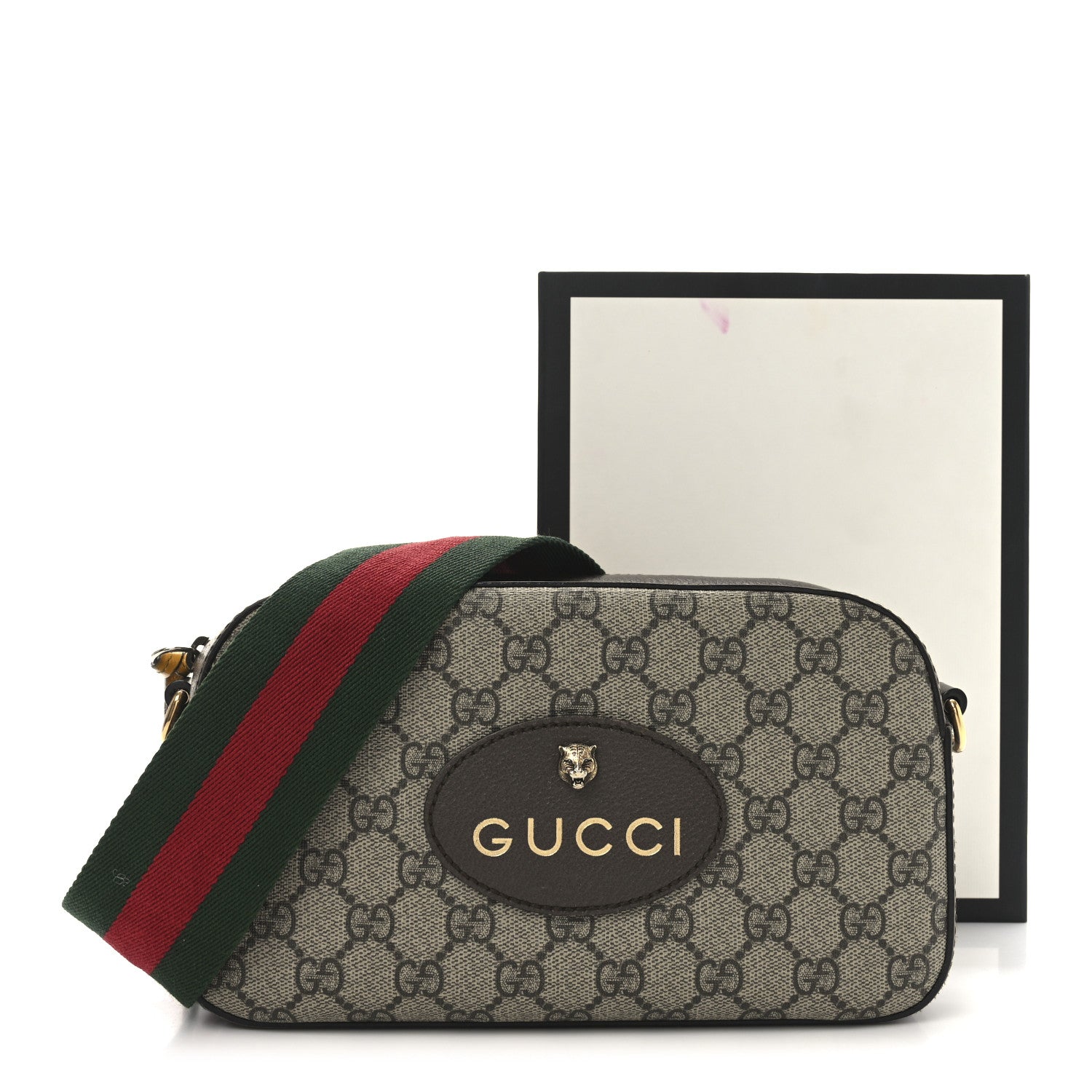 Gucci GG Supreme Monogram Web Neo Vintage Shoulder Bag Beige New Acero Crop 11 of 12