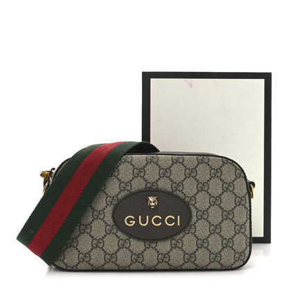 Gucci GG Supreme Monogram Web Neo Vintage Shoulder Bag Beige New Acero Crop 11 of 12
