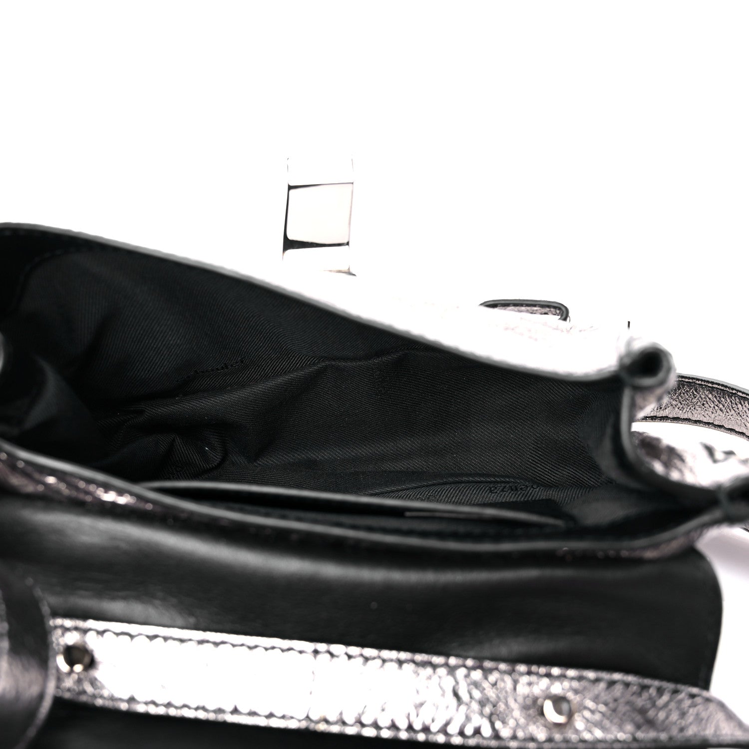 Proenza Schouler Metallic Paper Lambskin PS1 Mini Pouch Messenger Dark Silver 5 of 11