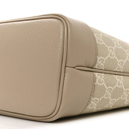 Gucci GG Supreme Monogram Textured Dollar Calfskin Small Ophidia Shoulder Tote Bag Beige Mystic White Oatmeal 10 of 10