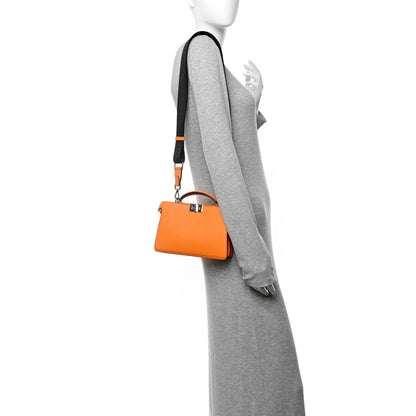 Fendi Cuoio Romano Vitello Cover Bi-Color Peekaboo I See U X Cross Satchel Orange 2 of 10