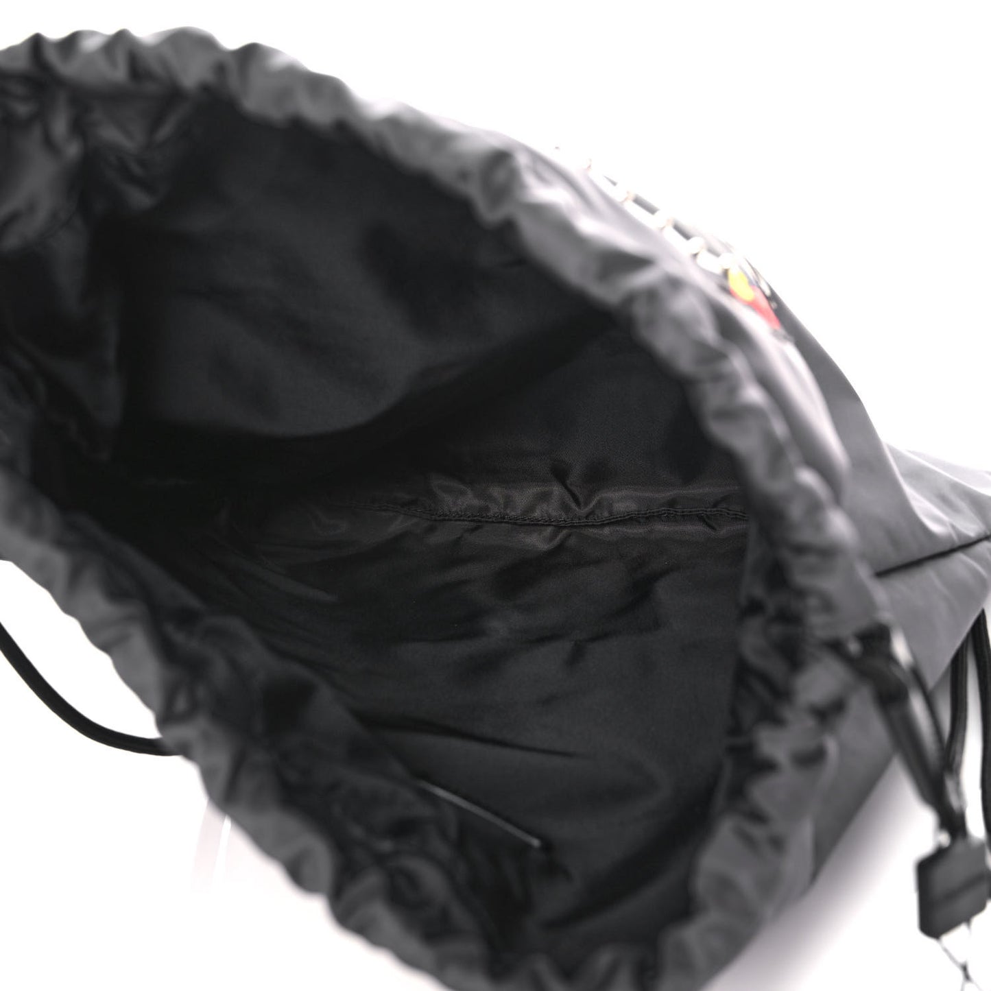 Nylon DG Family Patch Drawstring Backpack Grey