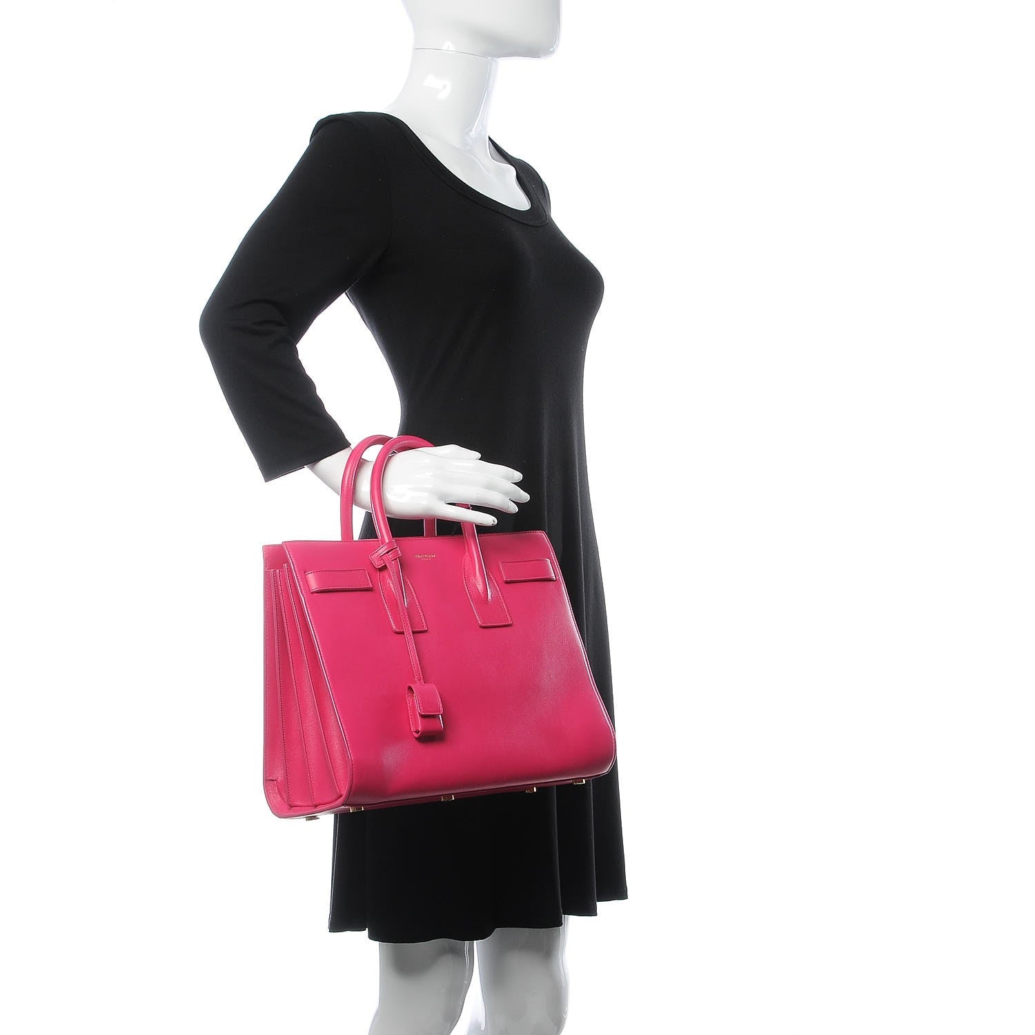 Saint Laurent Calfskin Small Sac De Jour Bubblegum 3 of 9
