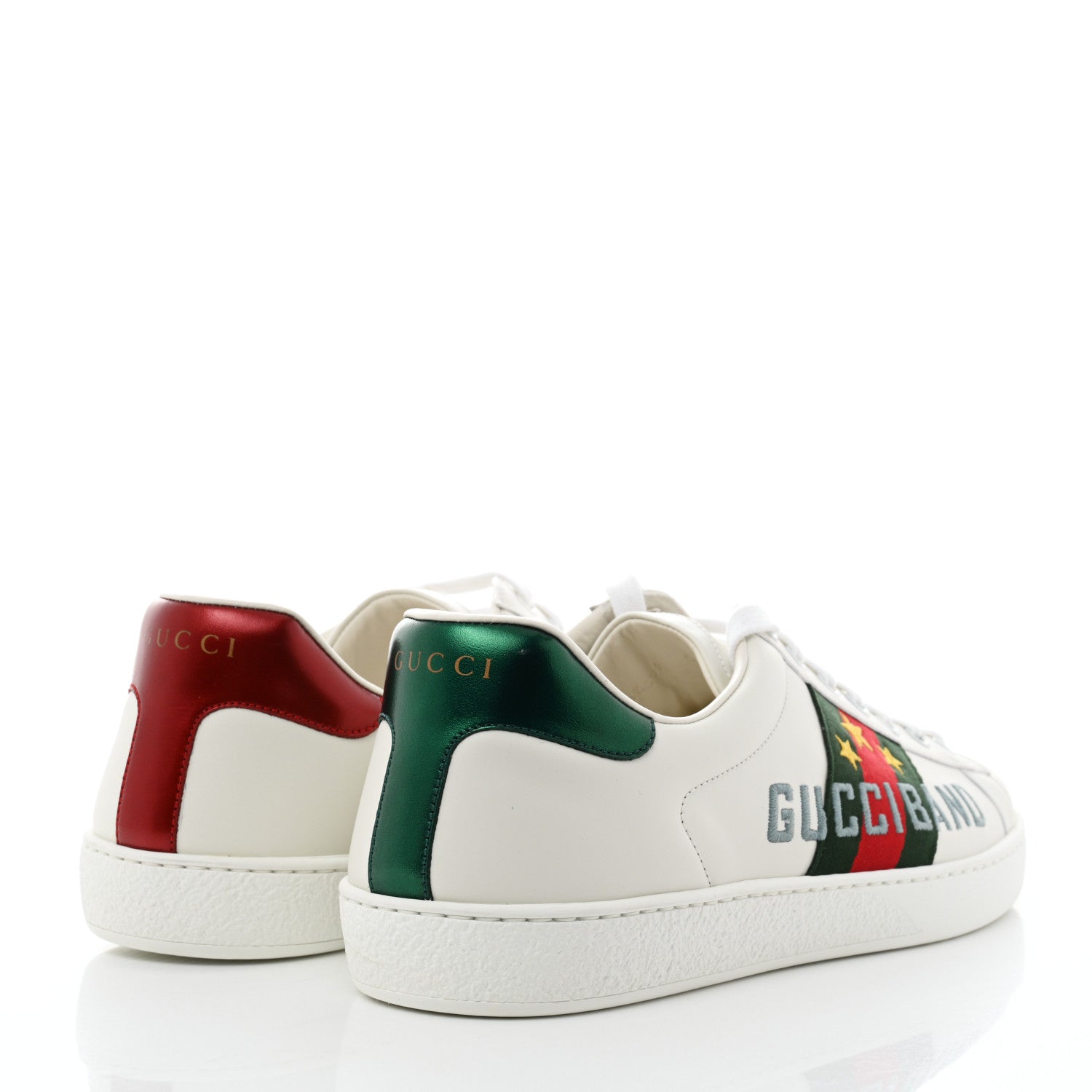 Gucci Calfskin Web Mens Gucci Band Ace Sneakers 9.5 White 4 of 9