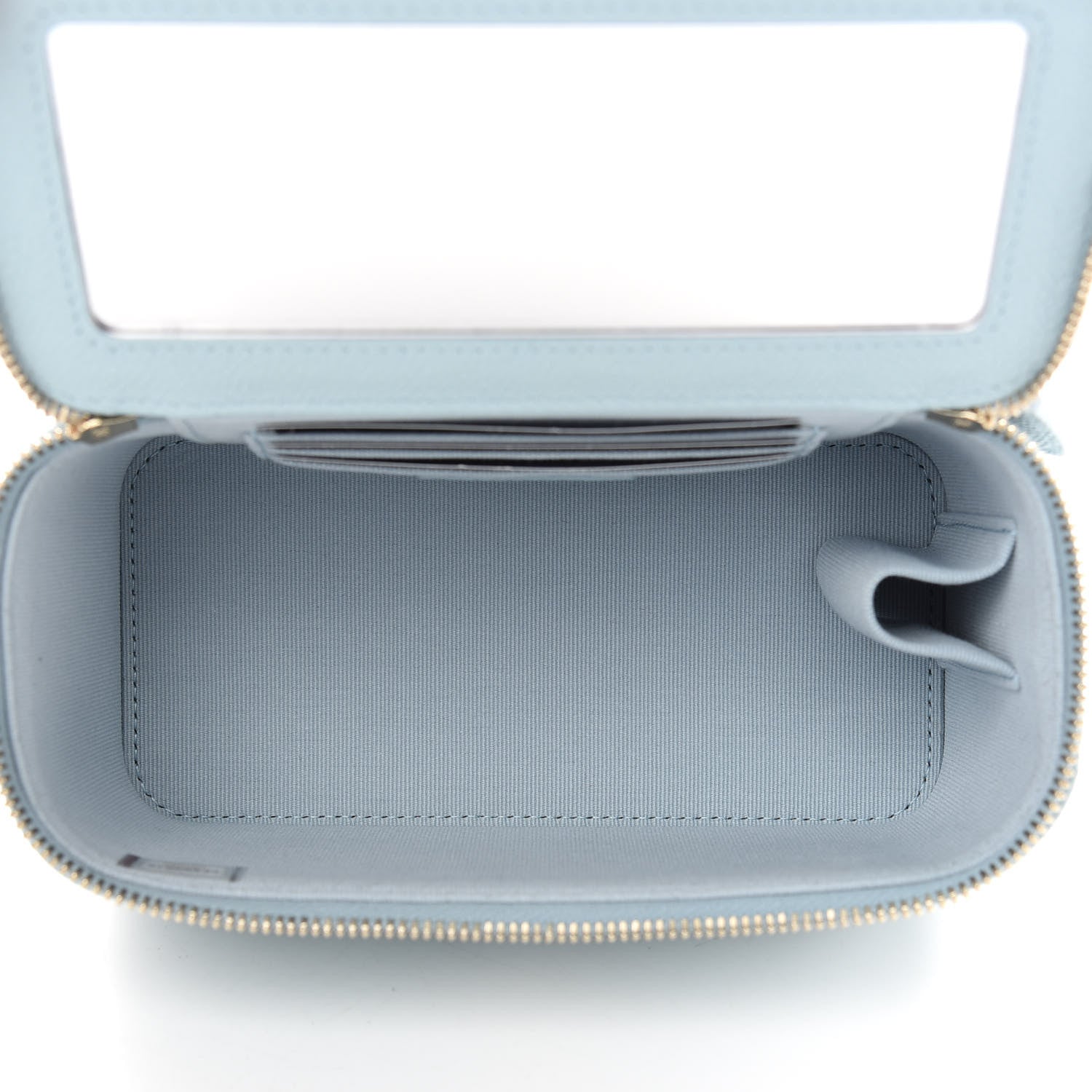 Chanel Caviar Quilted Small Tiny CC Vanity Case With Chain Light Blue 5 of 10