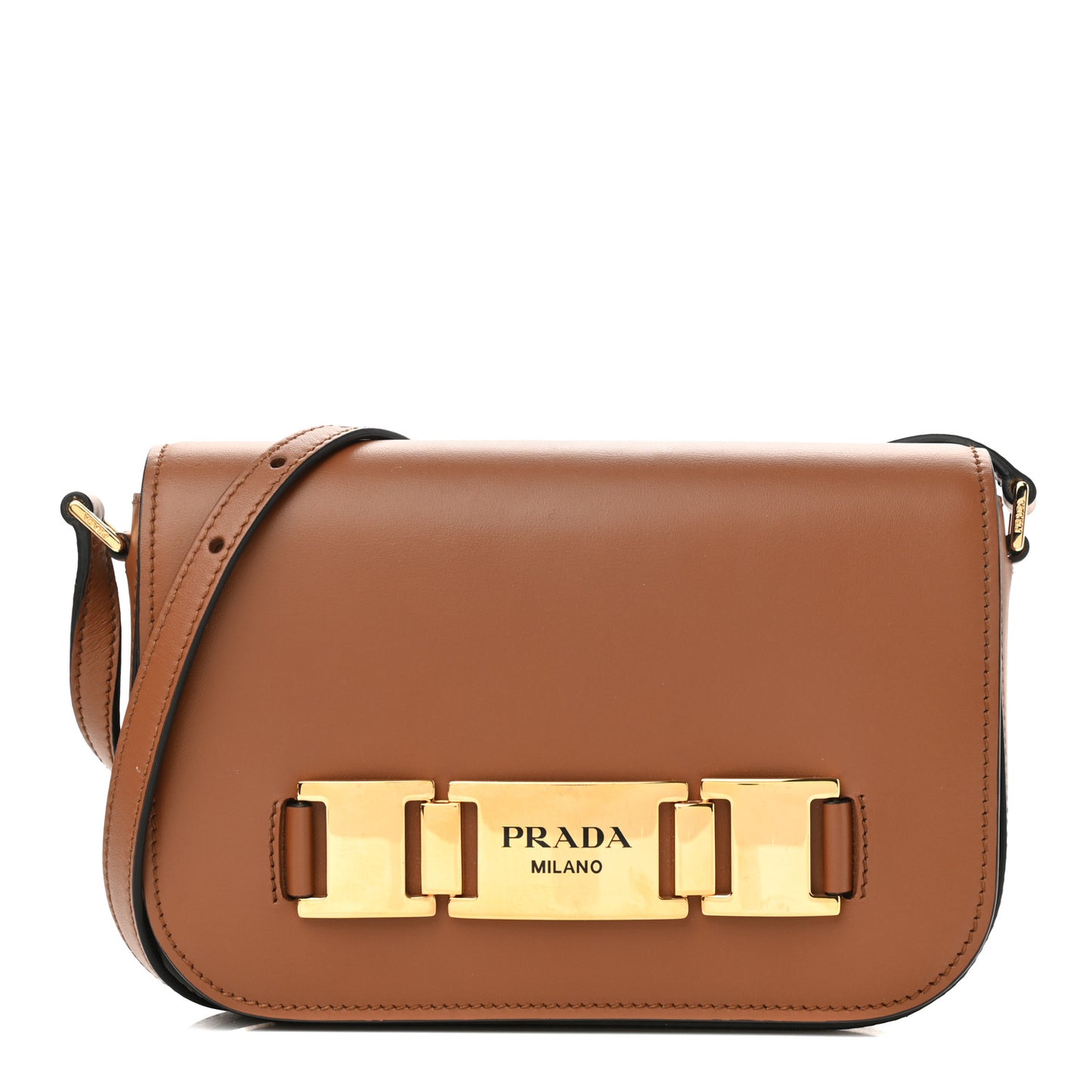 City Calf Flap Shoulder Bag Cognac