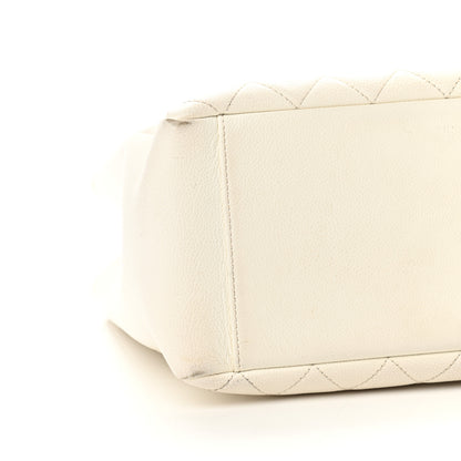 Chanel Caviar Quilted Grand Shopping Tote GST White 8 of 13