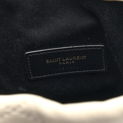 Saint Laurent Lambskin Quilted Le Maillon Bucket Bag Crema Soft 6 of 9