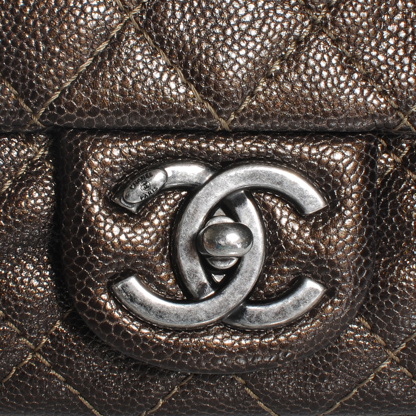 Chanel Iridescent Caviar Chic Caviar Flap Dark Gold 5 of 9