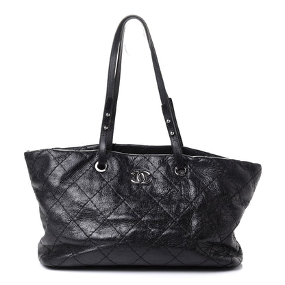 Chanel Glazed Calfskin Large On The Road Tote Black 1 of 4