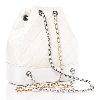 Chanel Aged Calfskin Quilted Small Gabrielle Backpack White 3 of 10