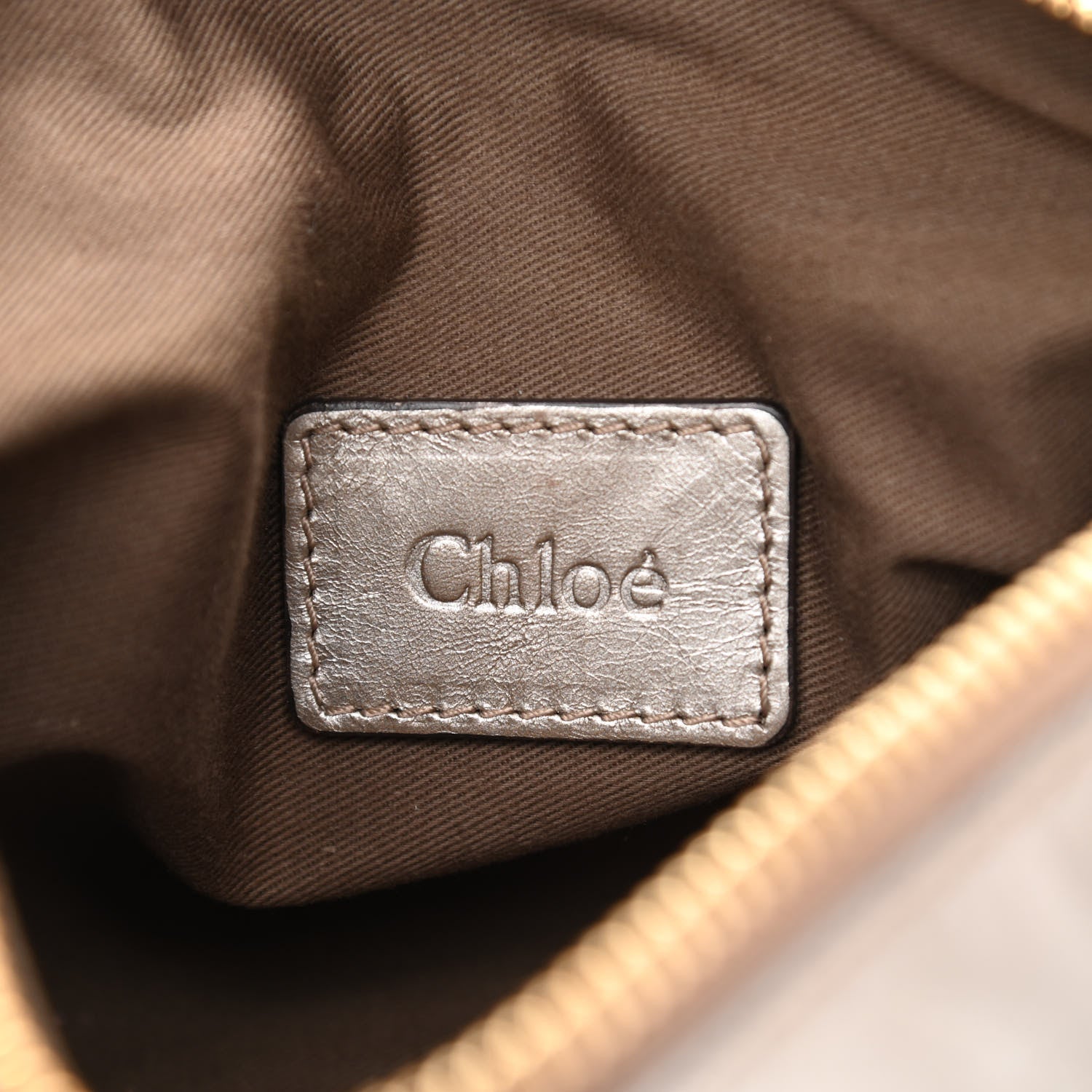 Chloe Metallic Calfskin Marcie Clutch Pewter 6 of 8