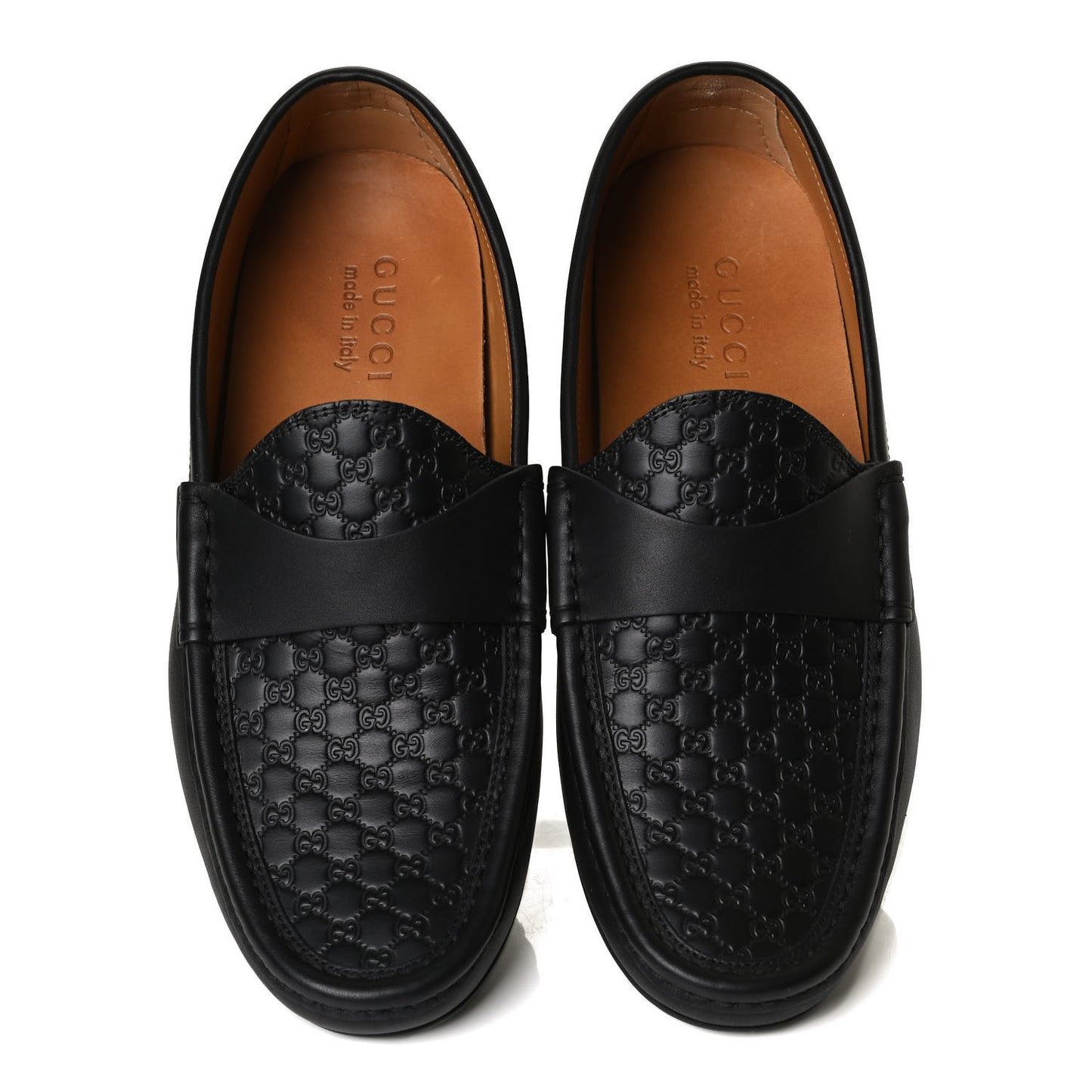 Calfskin Miro Soft Microguccissima Mens Driver Loafer 6.5 Black