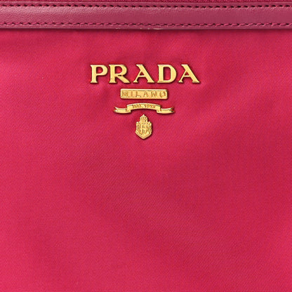 Prada Tessuto Nylon Soft Calf Double Zip Crossbody Bag Ibisco 9 of 11