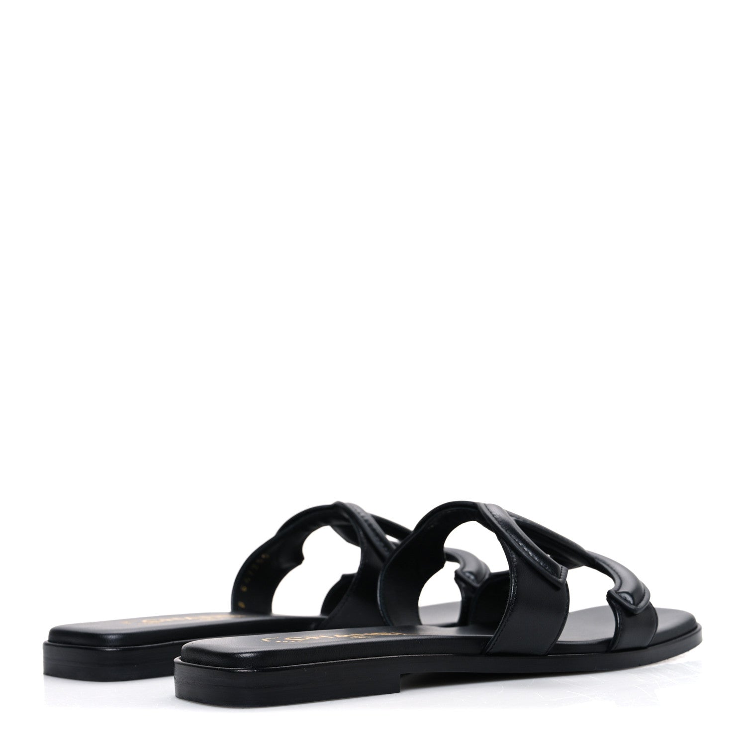 Chanel Lambskin CC Cut Out Mules Sandals 37 Black 5 of 11