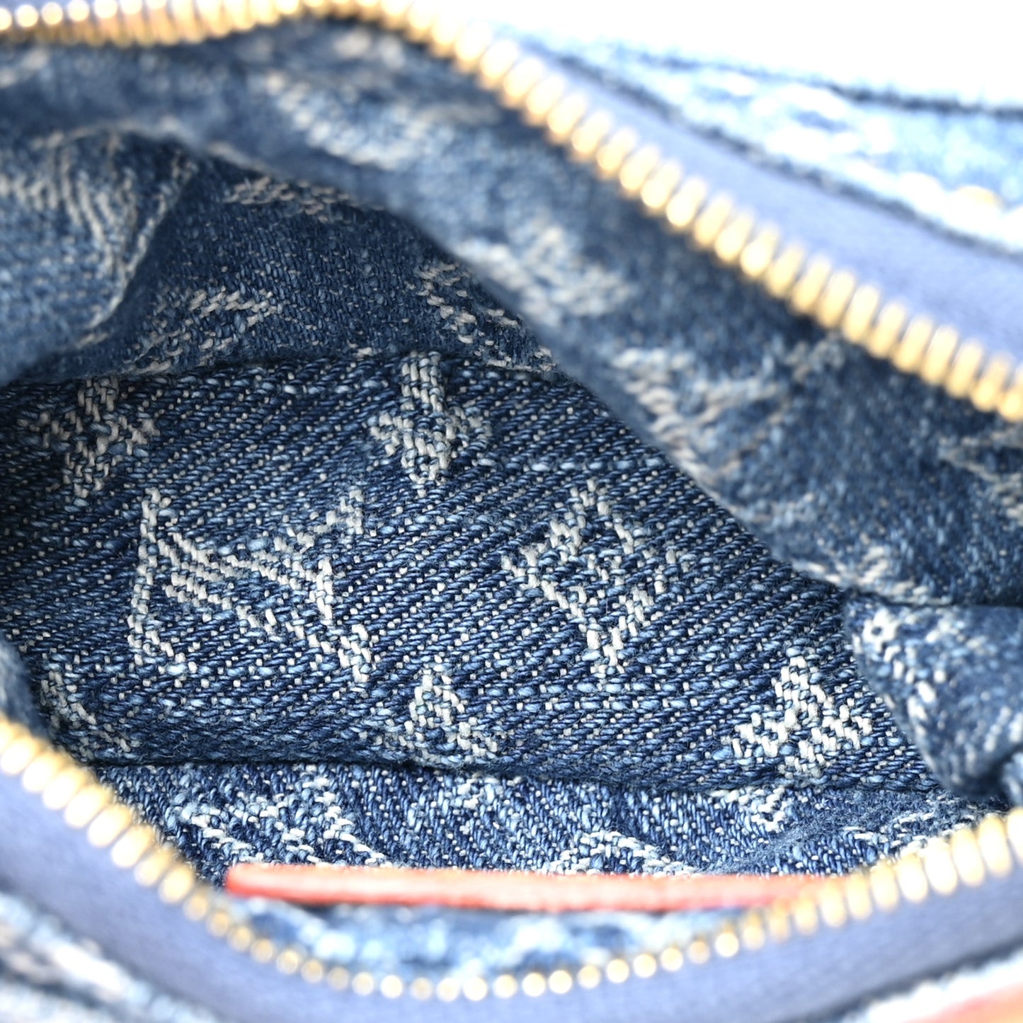 Monogram Denim Croissant Pochette Blue Blue