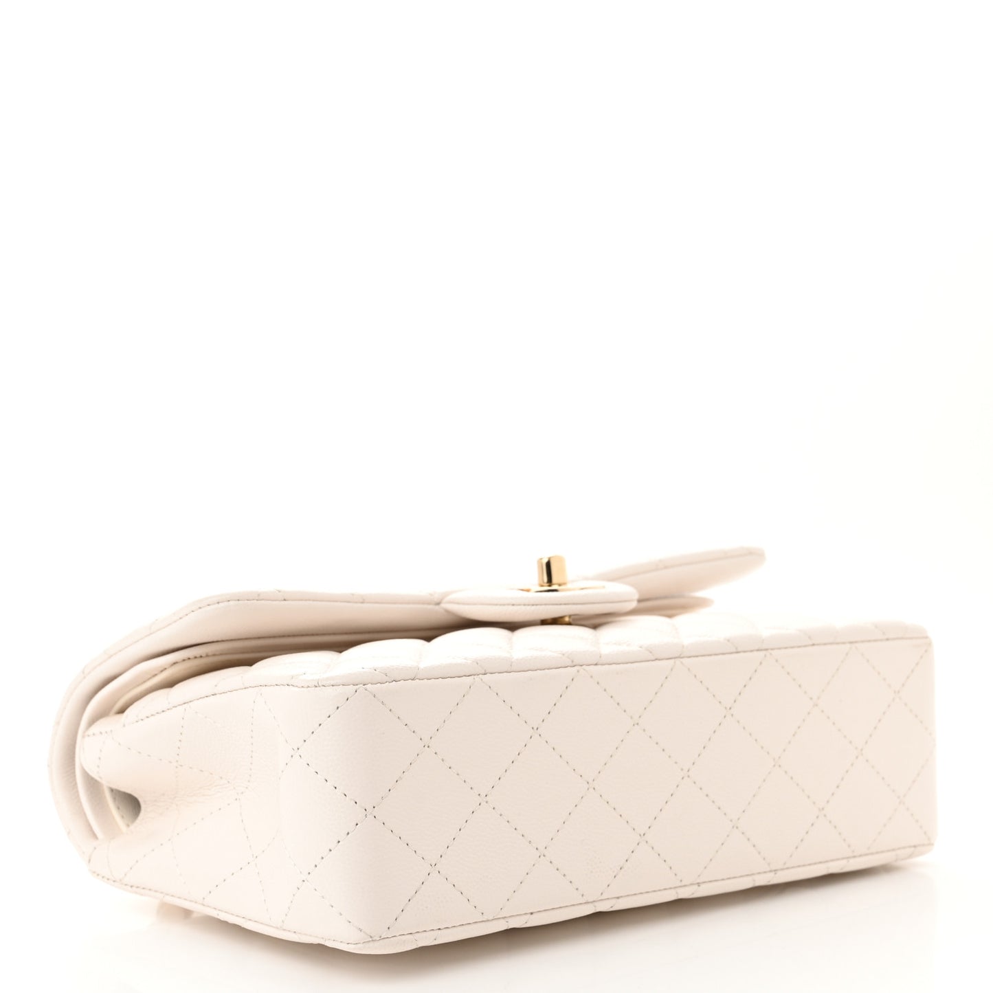 Caviar Quilted Small Double Flap White