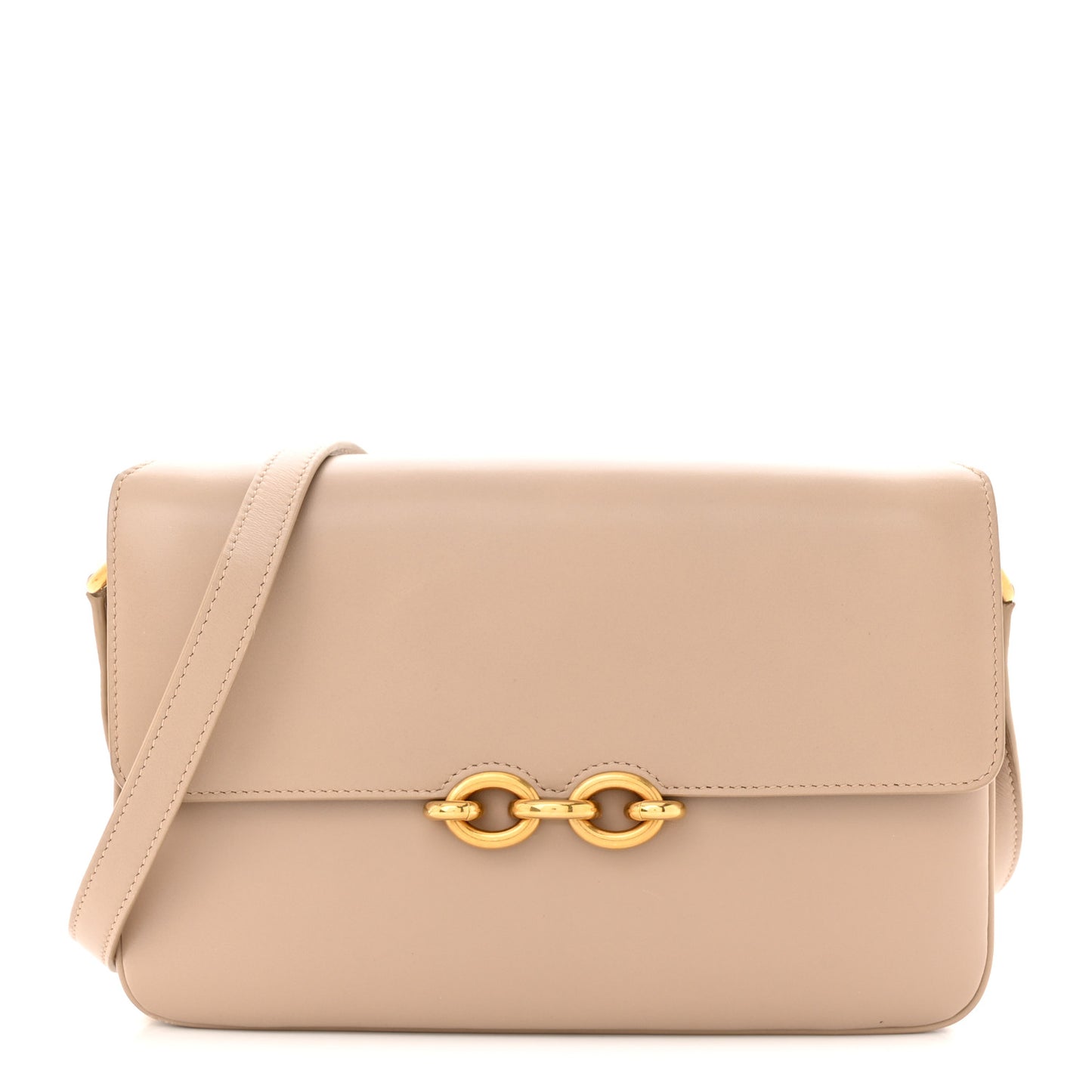 Smooth Calfskin Le Maillon Satchel Dark Beige