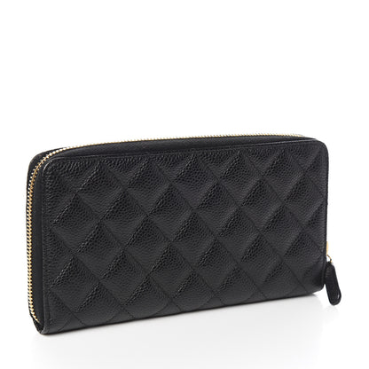 Chanel Caviar Quilted Large Gusset Zip Around Wallet Black 3 of 9