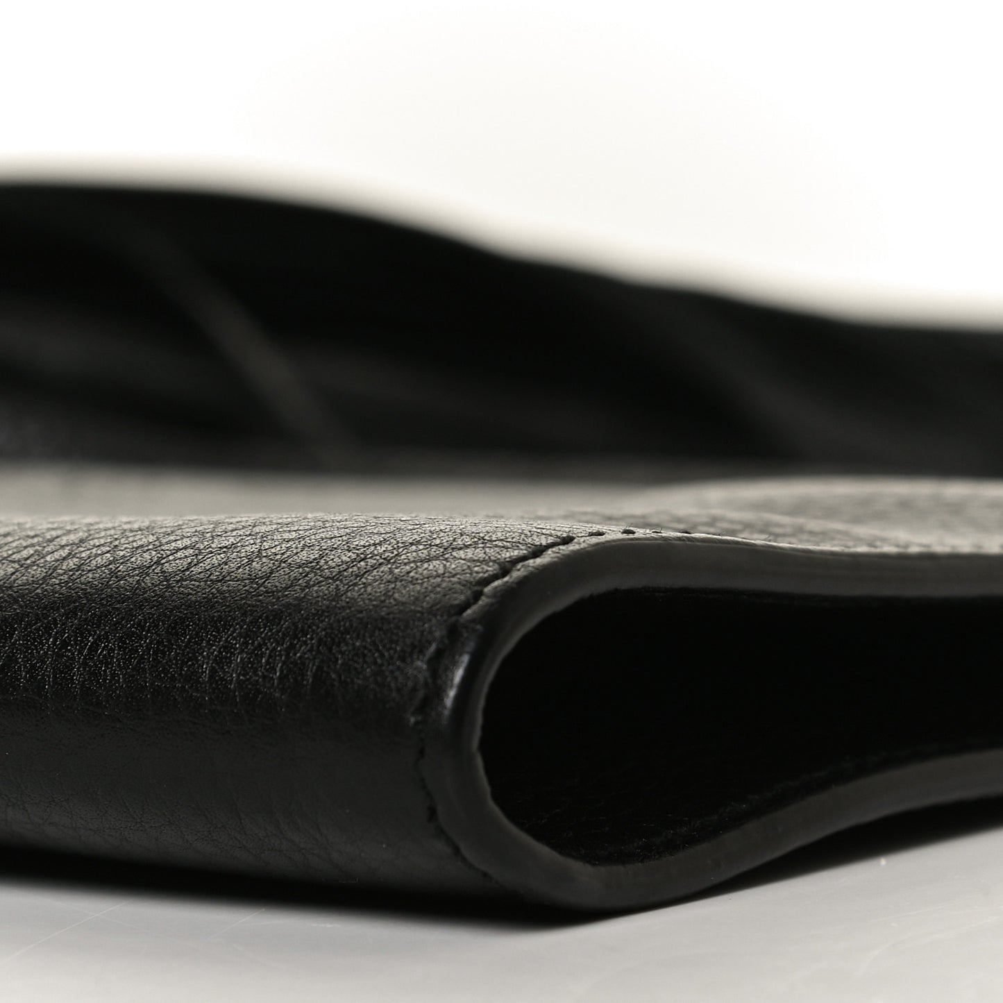 Pebbled Calfskin Broadway Bamboo Tassel Clutch Black