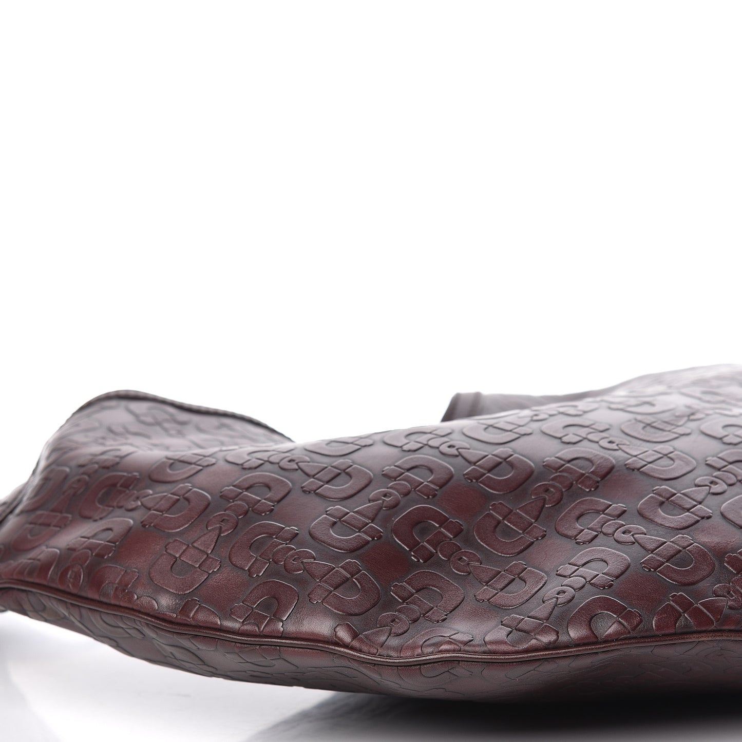 Calfskin Horsebit Embossed Glam Hobo Purple