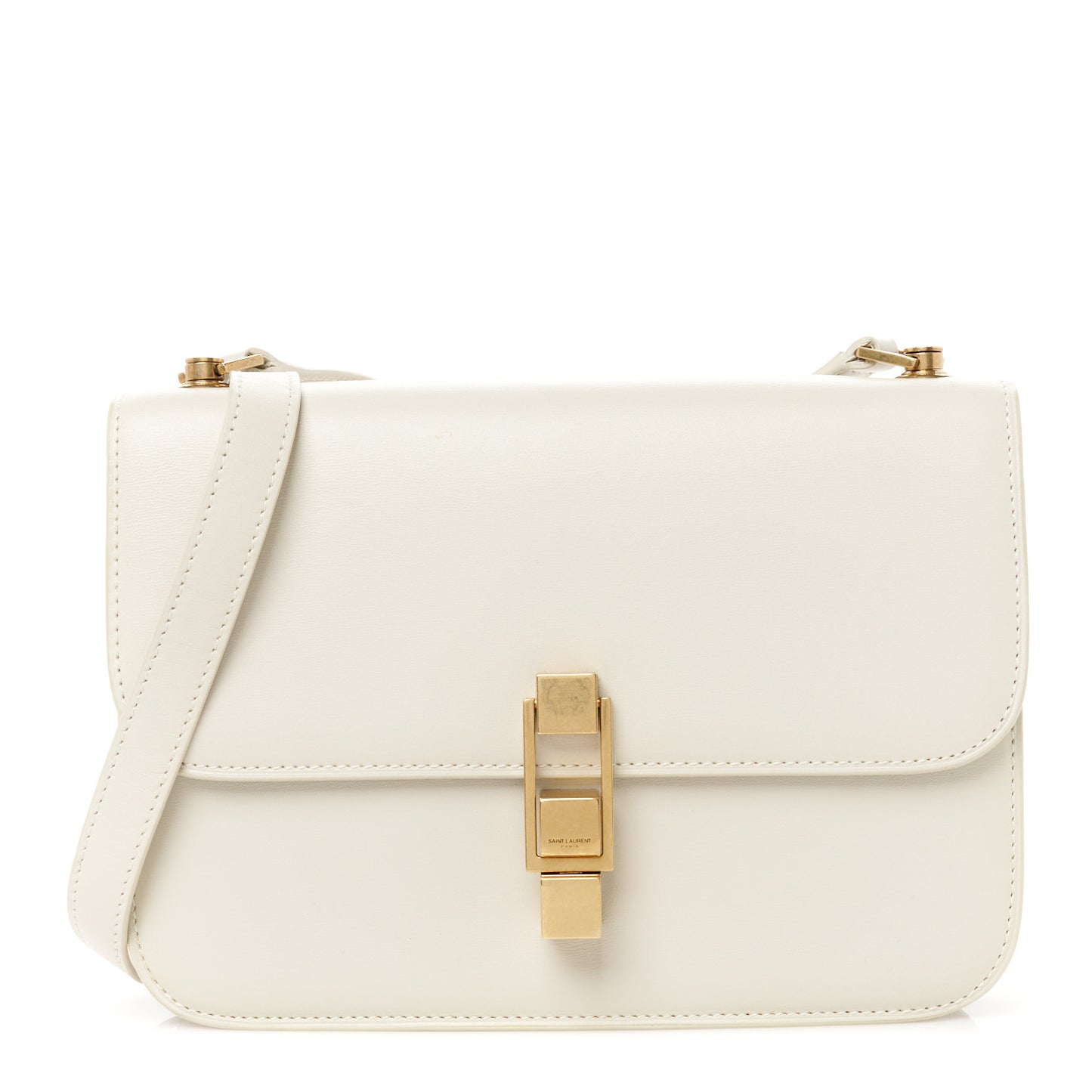 Smooth Calfskin Carre Satchel Crema Soft