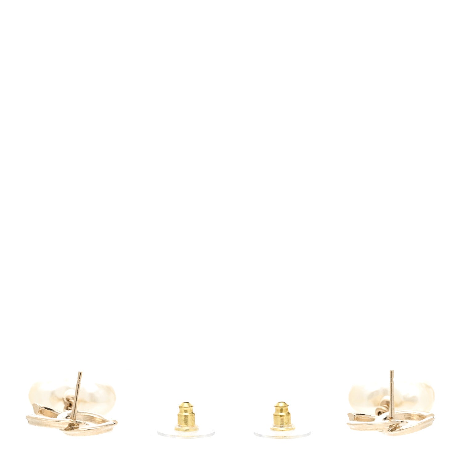 Chanel Pearl CC Heart Drop Earrings Gold 3 of 5