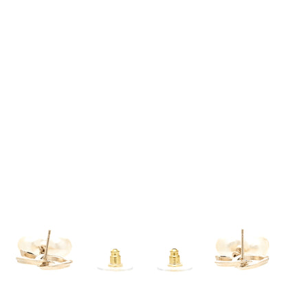 Chanel Pearl CC Heart Drop Earrings Gold 3 of 5