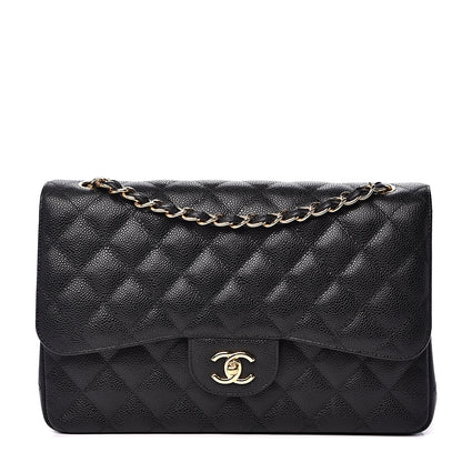 Chanel Caviar Quilted Jumbo Double Flap Black 1 of 9