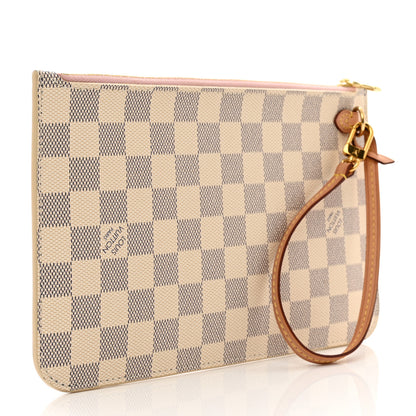 Louis Vuitton Damier Azur Neverfull MM GM Pochette Rose Ballerine 3 of 6