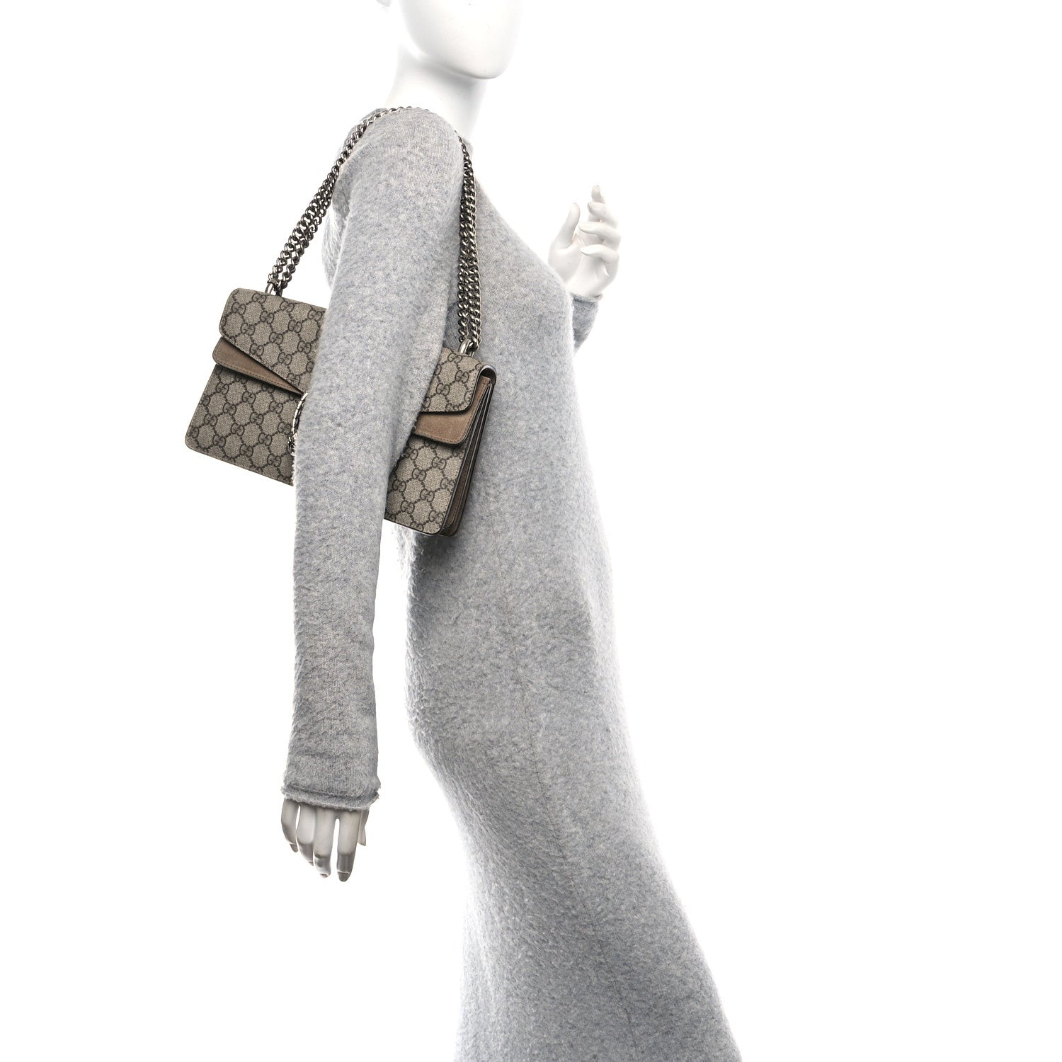 Gucci GG Supreme Monogram Small Dionysus Shoulder Bag Taupe 2 of 11