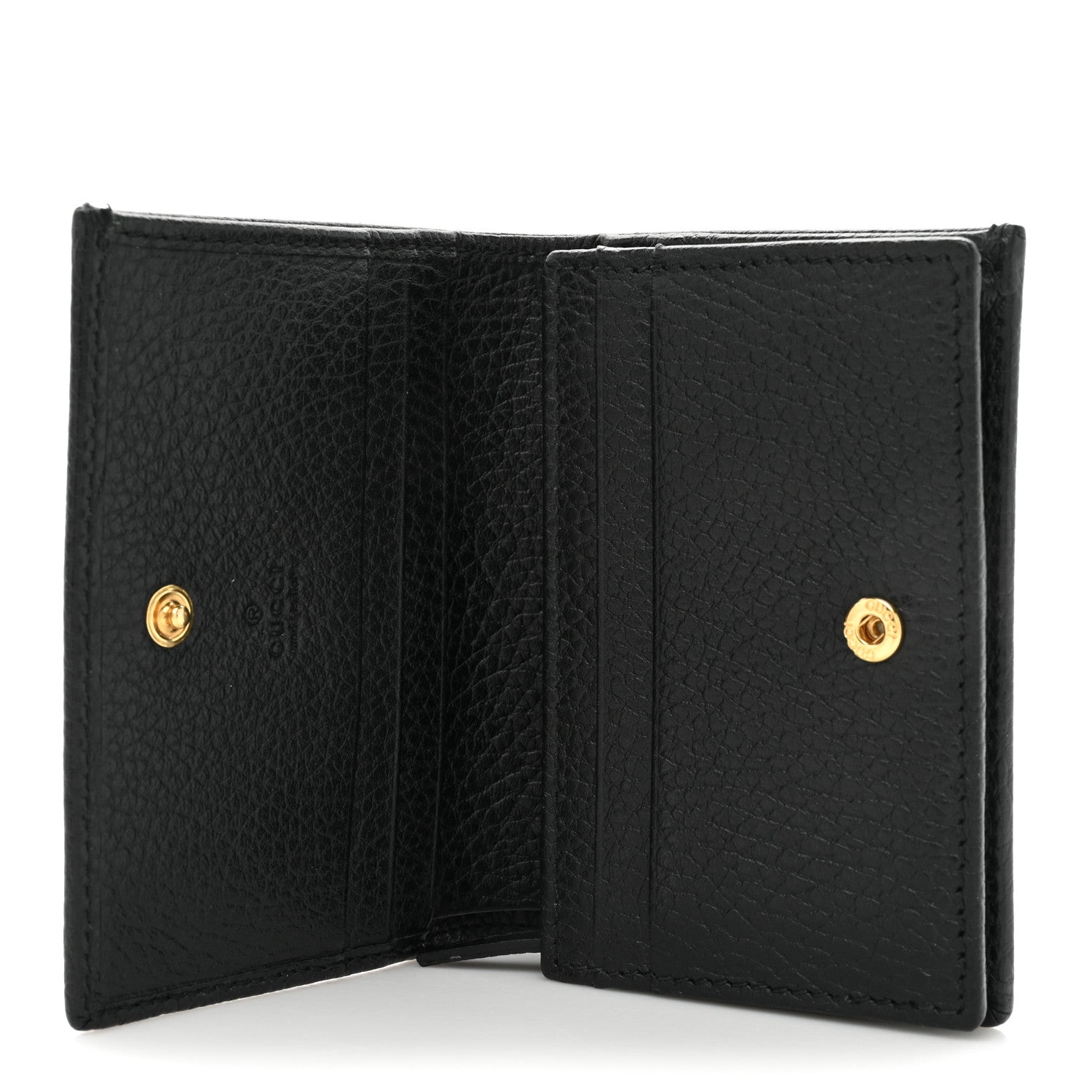 Gucci Pebbled Calfskin GG Marmont Card Case Black 5 of 13