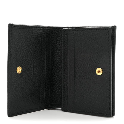Gucci Pebbled Calfskin GG Marmont Card Case Black 5 of 13
