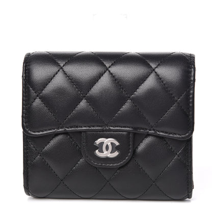 Chanel Lambskin Quilted Compact Flap Wallet Black 1 of 9