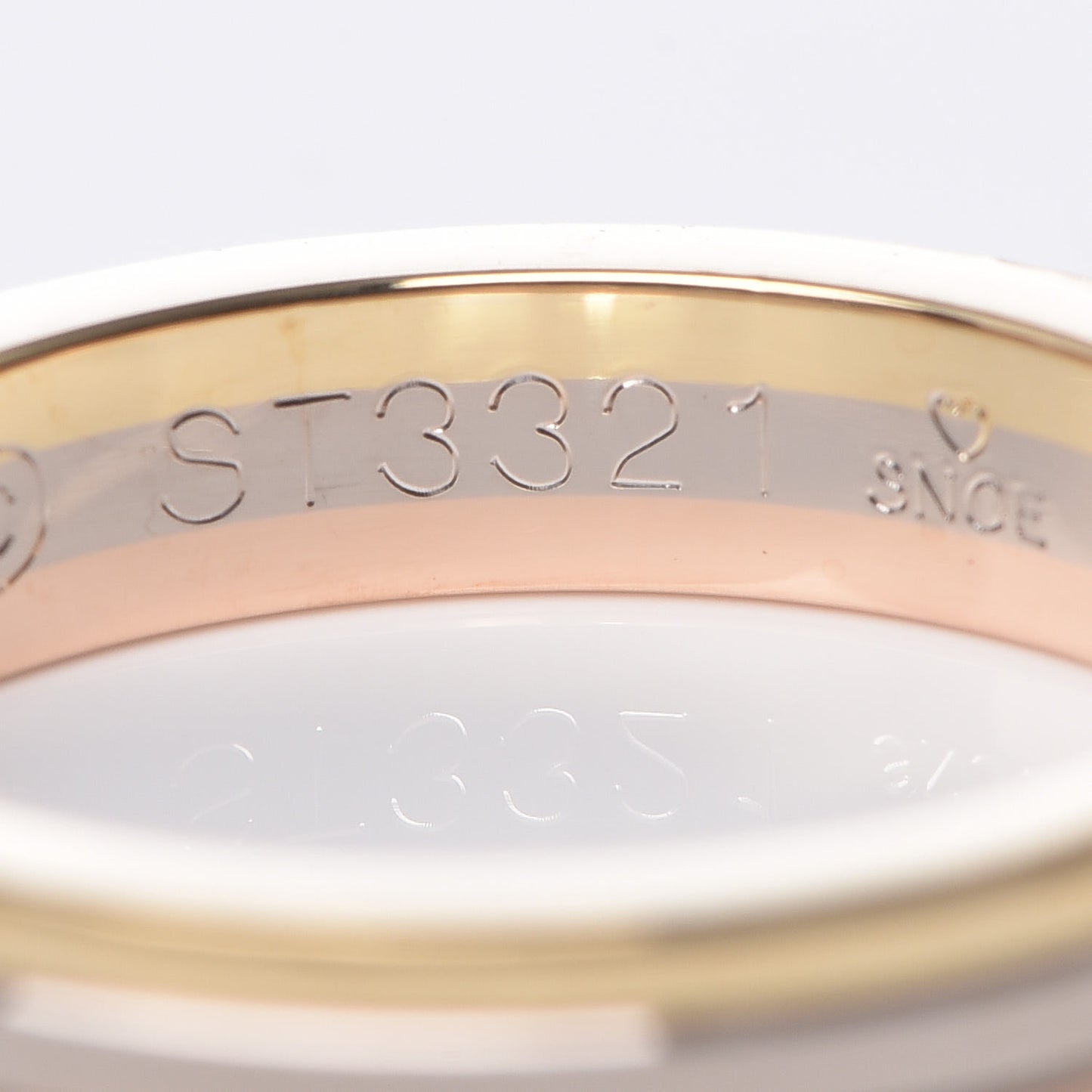 18K Pink White Yellow Gold 3.5mm Vendome Louis Cartier Wedding Band Ring 49 4.75