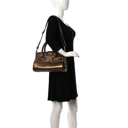 Jimmy Choo Metallic Calfskin Large Rosalie Satchel Gold 2 of 8