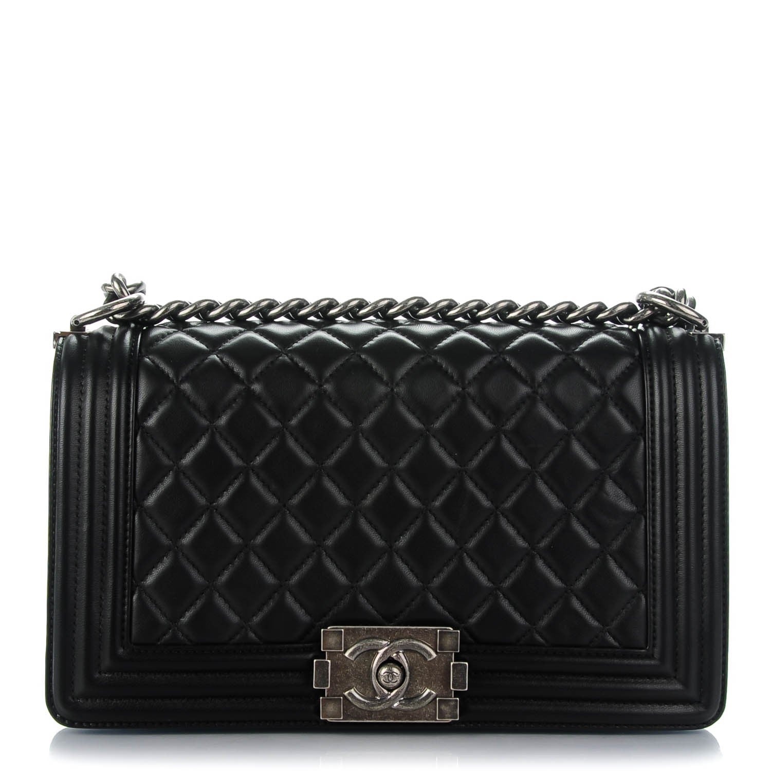 Chanel Lambskin Quilted Medium Boy Flap Black 1 of 7