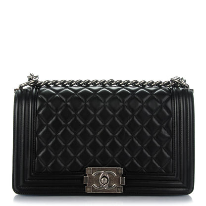 Chanel Lambskin Quilted Medium Boy Flap Black 1 of 7