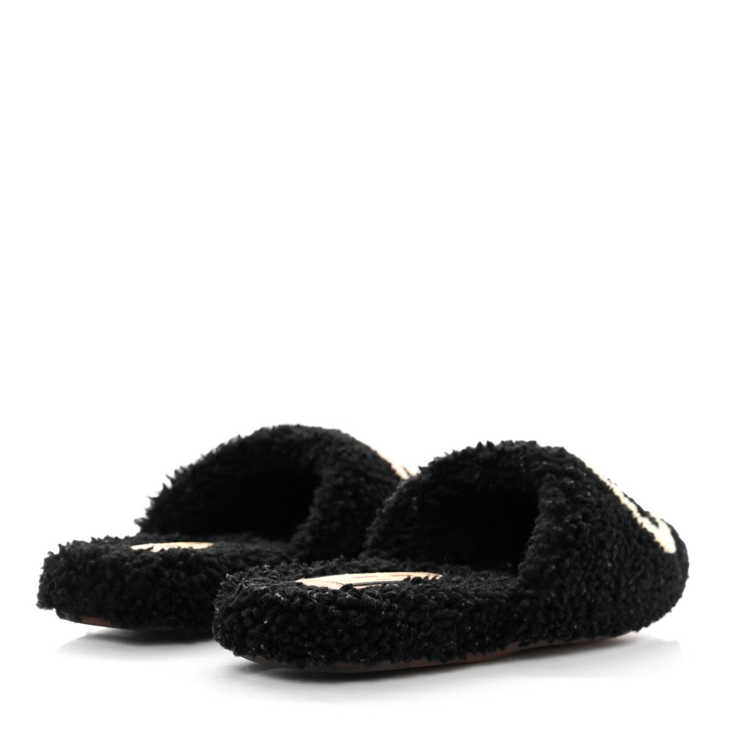 Gucci Shearling Interlocking G Womens Eileen Slippers 35 Black Butterscotch 4 of 8