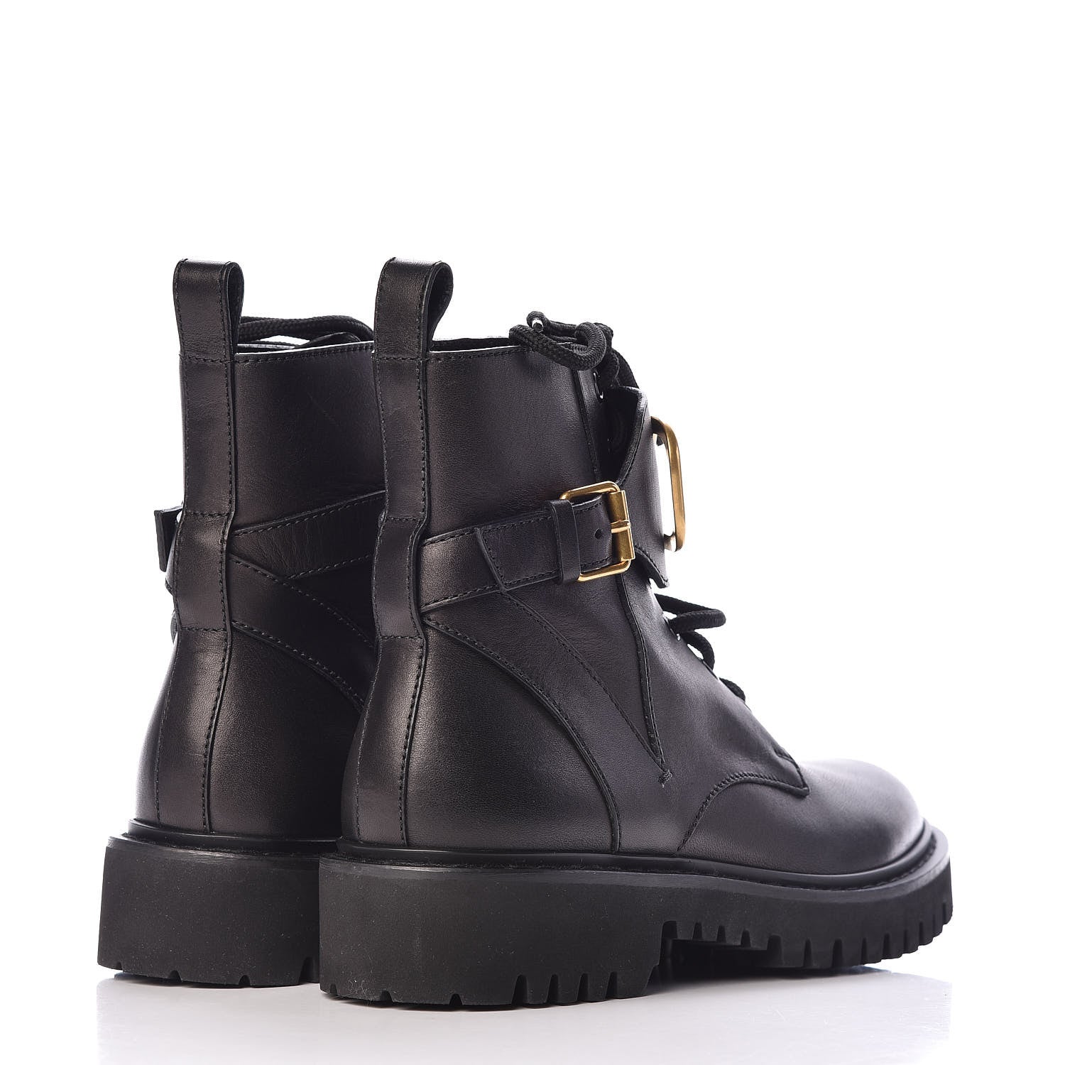 Valentino Garavani Calfskin Womens VLOGO 35mm Combat Boots 36 Black 4 of 8