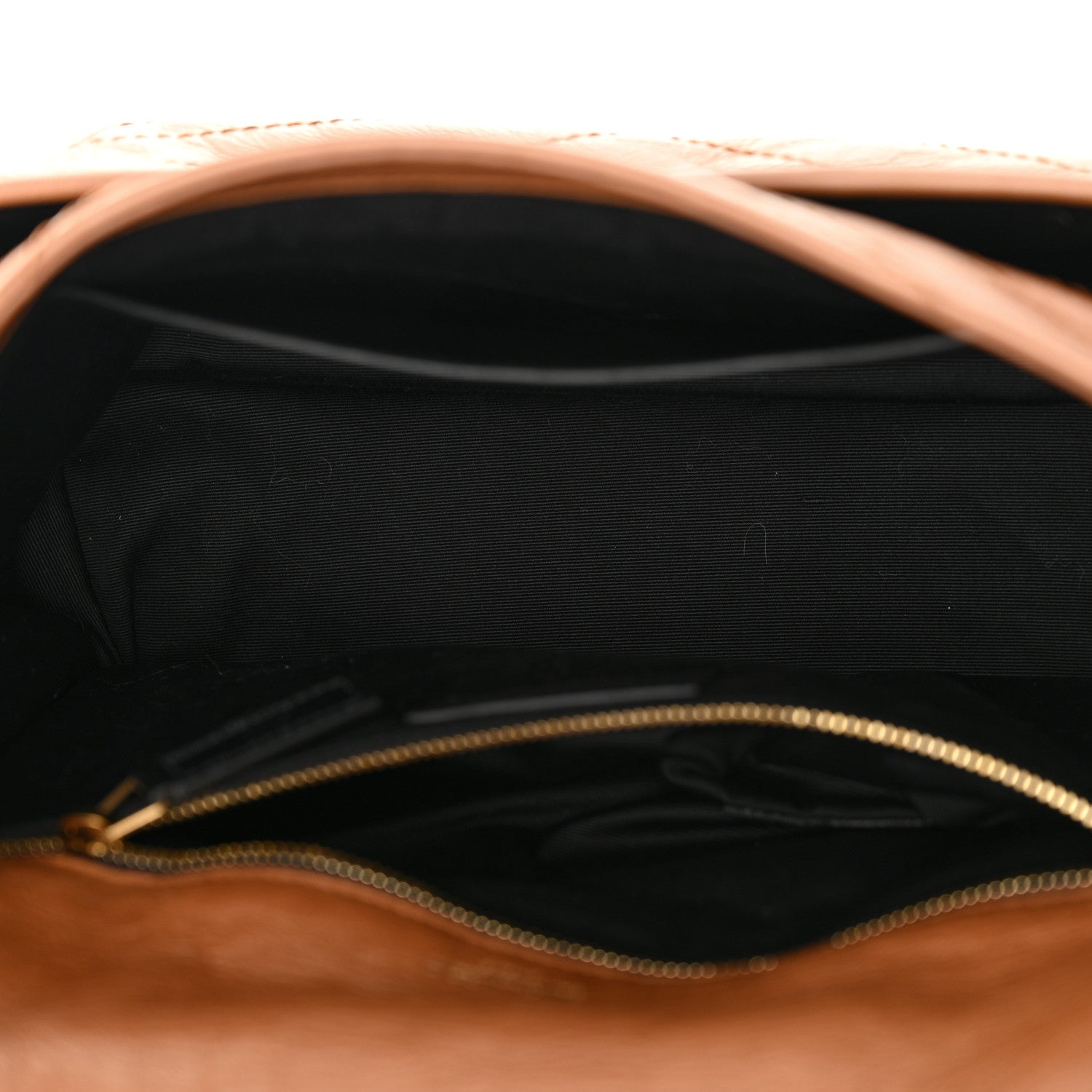 Saint Laurent Crinkled Calfskin Matelasse Monogram Medium Niki Chain Satchel Caramel 5 of 12