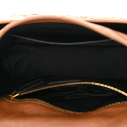Saint Laurent Crinkled Calfskin Matelasse Monogram Medium Niki Chain Satchel Caramel 5 of 12