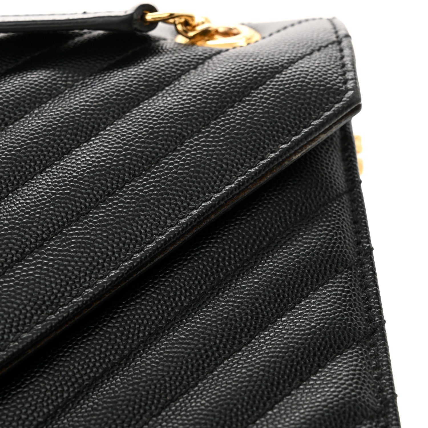 Saint Laurent Grain De Poudre Matelasse Chevron Large Monogram Satchel Black 16 of 16