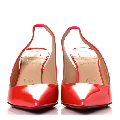 Christian Louboutin Patent Clare Sling 80 Pumps 39 Fluo Rose 2 of 9