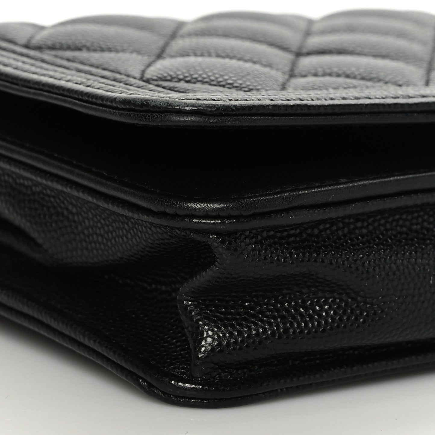 Caviar Quilted Boy Wallet On Chain WOC Black