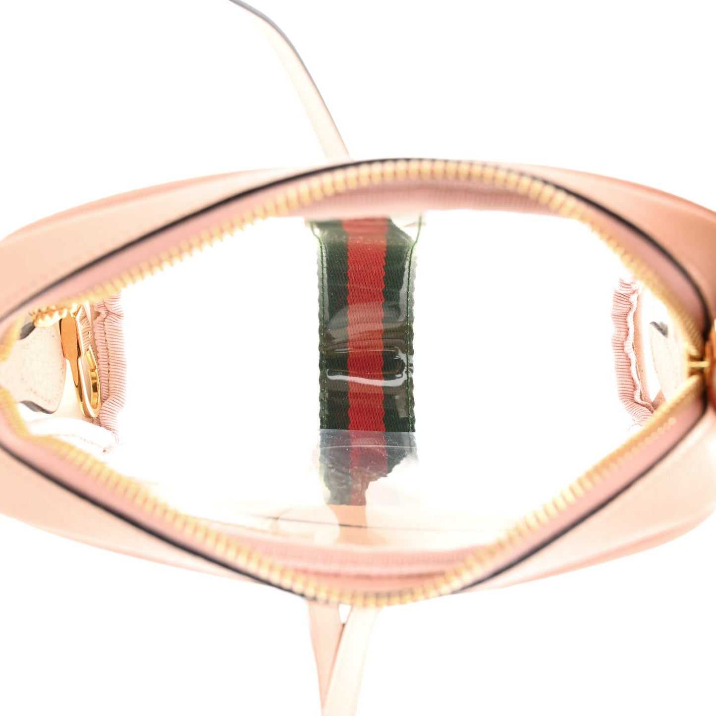 Vinyl Web Mini Ophidia Transparent Shoulder Bag Perfect Pink