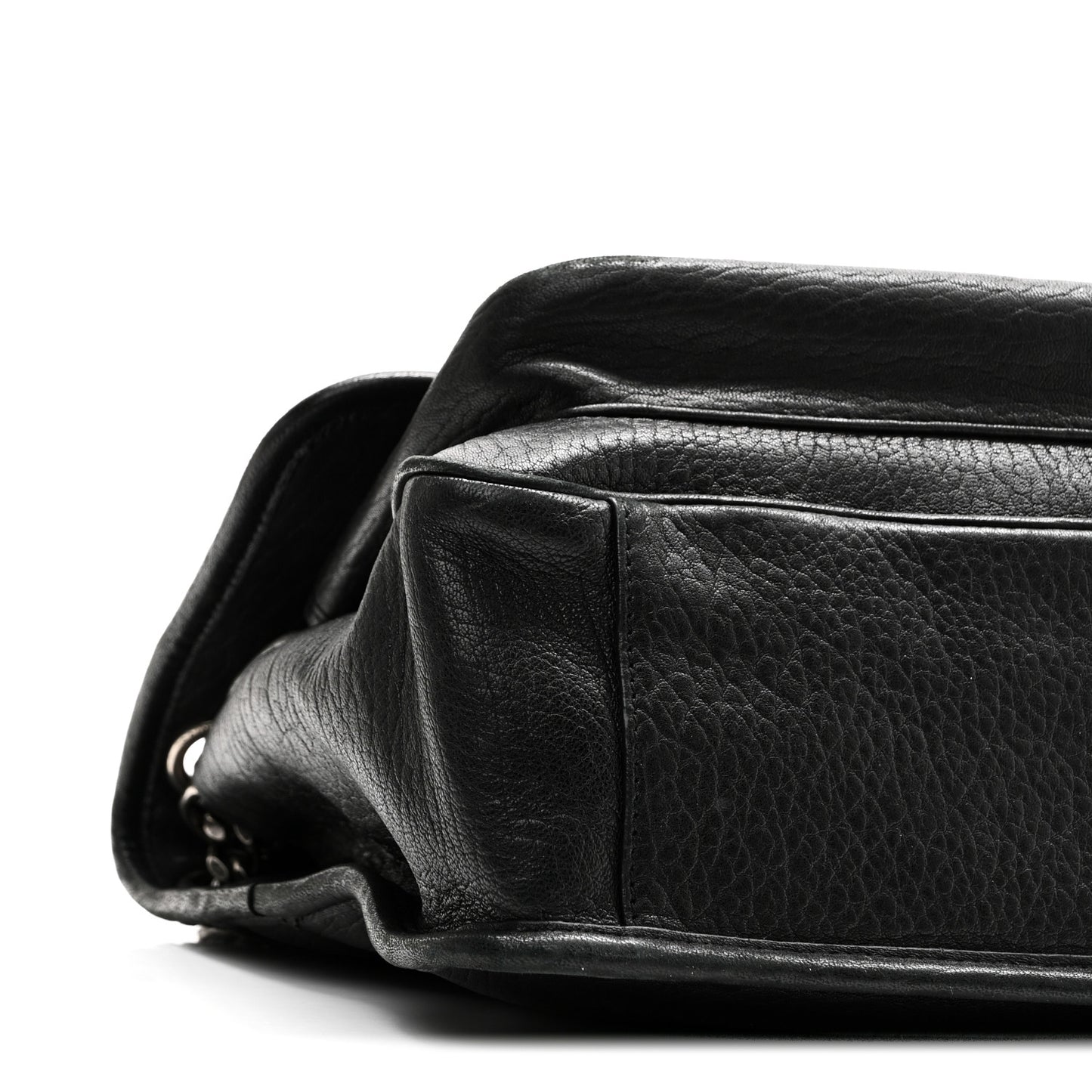 Grained Lambskin Monogram Medium Niki Chain Satchel Black