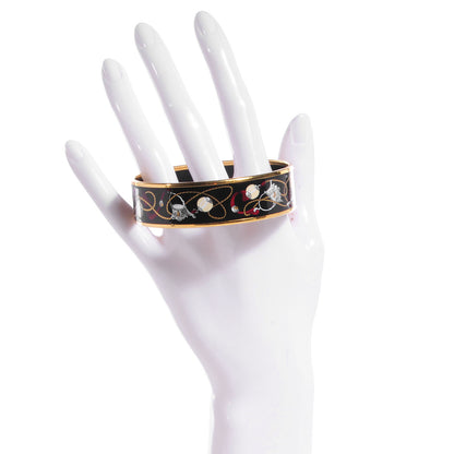 Hermes Enamel Printed Pearl Wide Bracelet 70 Black 2 of 6