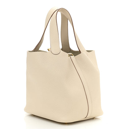 Hermes Taurillon Clemence Picotin Lock 22 MM Craie 3 of 12